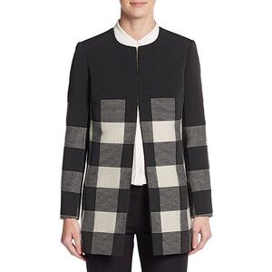 LAFAYETTE 148 NEW YORK Pria Large-Check Coat SZ 6